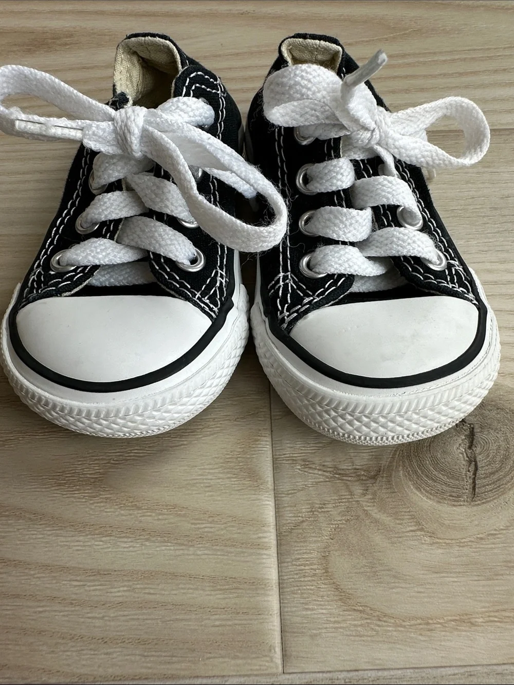 Converse Black Canvas Low-Top Sneakers with White Laces
